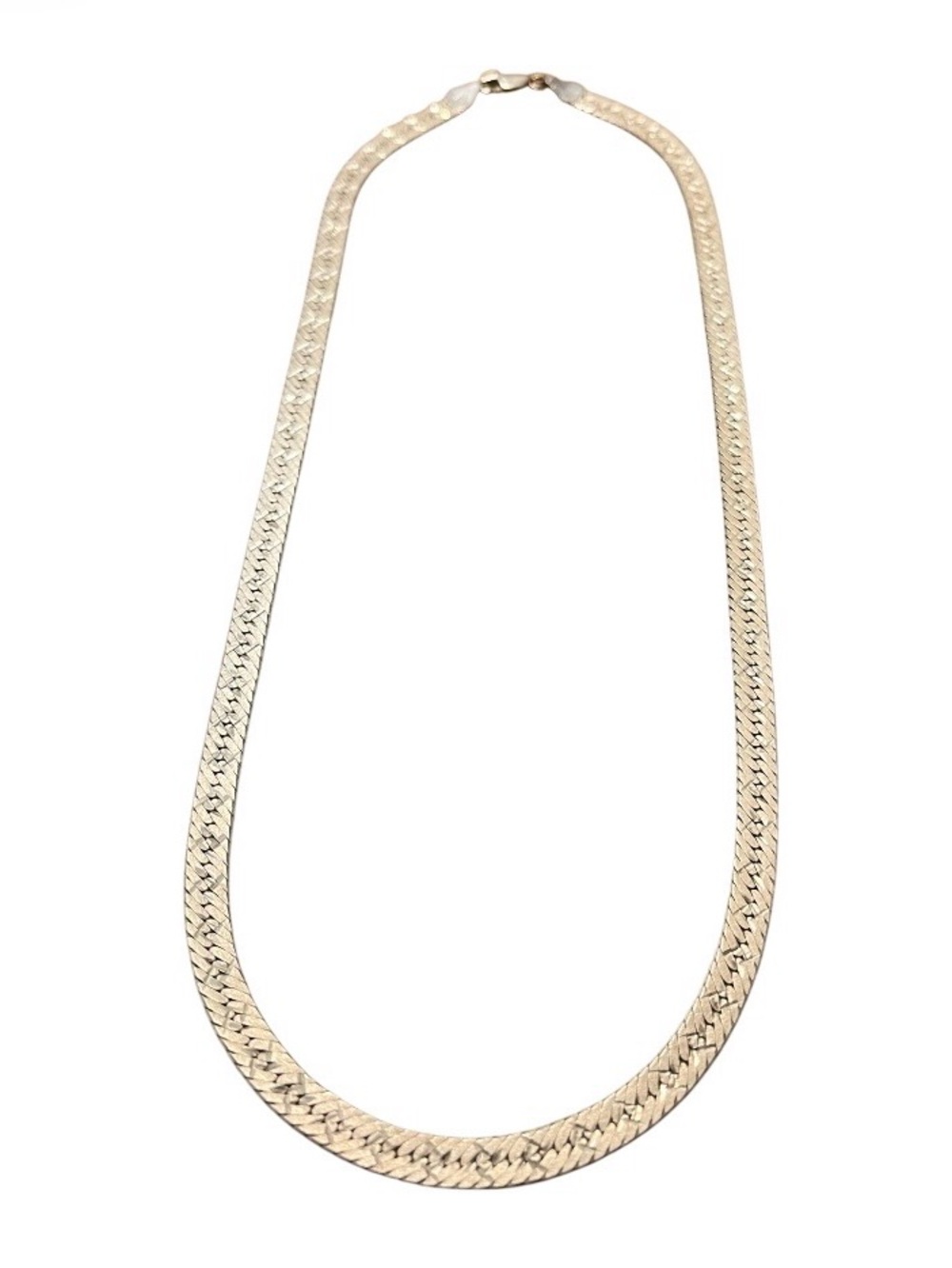 Sterling Silver Italy 925 Herringbone Link Necklace.